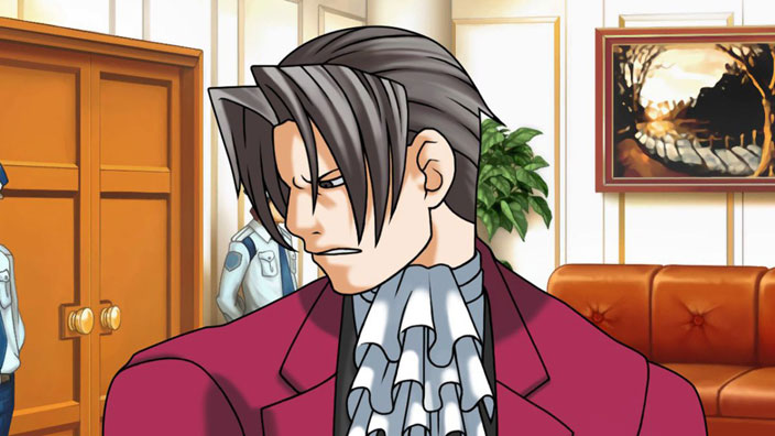 Miles Edgeworth looking anguished