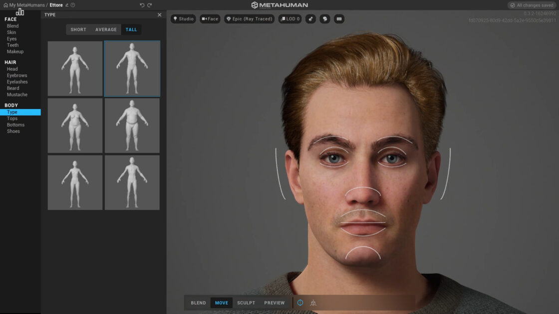 Draggable handles have appeared, allowing Sims-style customisation of facial features