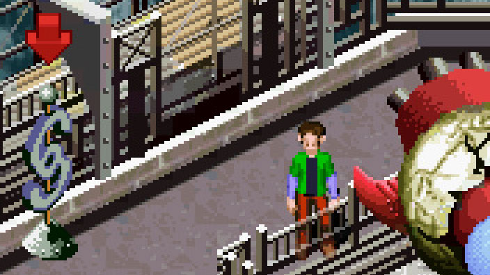 A screenshot showing the Urbz's endearing, isometric pixel art style